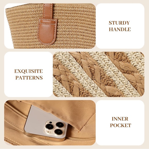 Straw Beach Bag For Women - Picture 5 of 7